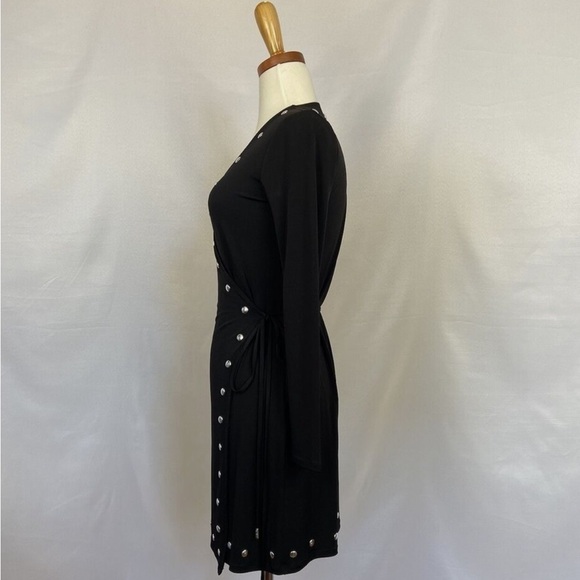 MICHAEL Michael Kors Black Studded Wrap Dress Sz P/S EUC - Picture 7 of 9